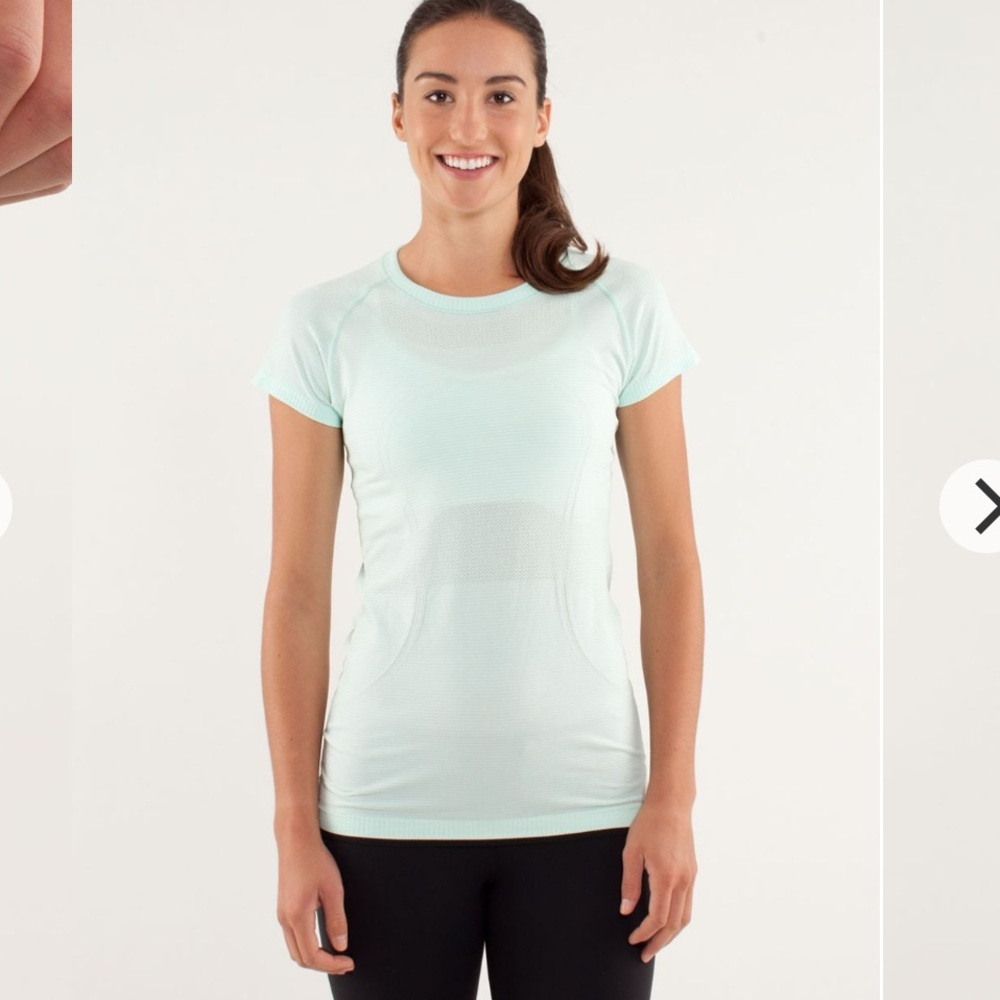 Lululemon Run:Swiftly Tech Shirt Sleeve Mint Movement/black Sz 4 - Picture 3 of 13